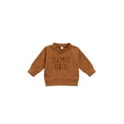hirigin Baby’s Fashion Letter Embroidery Round Neck Long Sleeve Sweatshirt