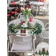 thumbnail image 4 of Outdoor Tablecloth with Umbrella Hole and Zipper, Grey Christmas Tree Round Table Cloth 54 Inch Waterproof Tablecloth, Snowflake Tree Xmas Picnic Table Cover for Patio Camping, 4 of 7