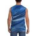 thumbnail image 4 of Lsque Sparkling With Blue Print Men's Cotton Blend Sleeveless Muscle Shirts (S-3XL)- Moisture Wicking, Odor Protection, UPF 30+,Large, 4 of 8