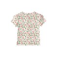 thumbnail image 3 of Abcomgle Girls Tops Size 10-12 Crewneck Double Layer Ruffle Short Sleeve Vintage Floral Print Toddler Girls T-Shirts Summer Casual Cotton Girls Blouse Cute Tshirt, 3 of 5