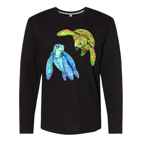 Inktastic Sea Turtles Swimming Together Long Sleeve T-Shirt