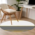 thumbnail image 5 of Gold Lines Round Living Room Rugs 3.3 ft, Gray Color Block Rectangular Geometric Modern Washable Area Rug with Non-Slip Sturdy Edge Binding Round Front Door Mat Floor Carpet for Entryway, 5 of 9