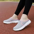 thumbnail image 3 of Dakaela Mules for Women Lightweight Slip on Sneakers Knit Mesh Open Back Walking Running Tennis Flats, 3 of 7