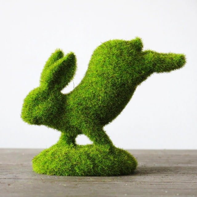 Artificial Spring Festival Flocked Rabbit Garden Statue Porch Patio Hallway Plant Pot Bunny Sculpture indoor e outdoor home Volador perfecl Estatua de conejo al aire libre