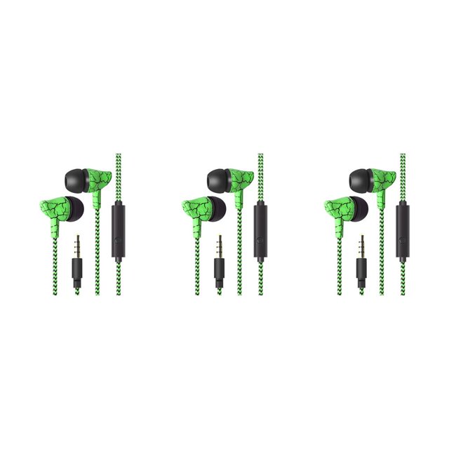 Maytalsory Phone Music Wired Earphone In-ear Wire Control Cellphone 3.5mm Plug Earbuds Headset 70cm 3Set