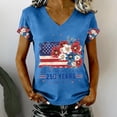 thumbnail image 2 of Womens 250th Anniversary Usa Shirt Patriotic V‑Neck 250 Anniversary USA Flag 250 Anniversary USA Flag Shirts 1776‑2026 Blue M, 2 of 8