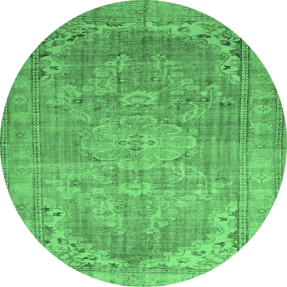 Ahgly Company Indoor Round Persian Emerald Green Traditional Area Rugs, 5' Round