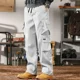 thumbnail image 3 of Pantalones Cargo Negros para Hombre, Pantalones para Hombre, Ropa de Trabajo, Anchos, Ajuste Regular, Diseñador, Talla Grande, Calle, con Estilo Coreano, Nailon Emo, Nuevos, 3 of 4