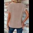 thumbnail image 4 of Camisetas para Mujer, Camisetas Informales con Mangas Murciélago Lisas y Dobladillo Cruzado, Camisetas Ajustadas A Albaricoque XS, 4 of 8