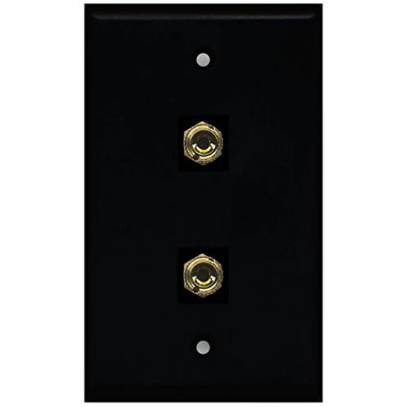 RiteAV - Black 2 Port Banana Speaker Wall Plate