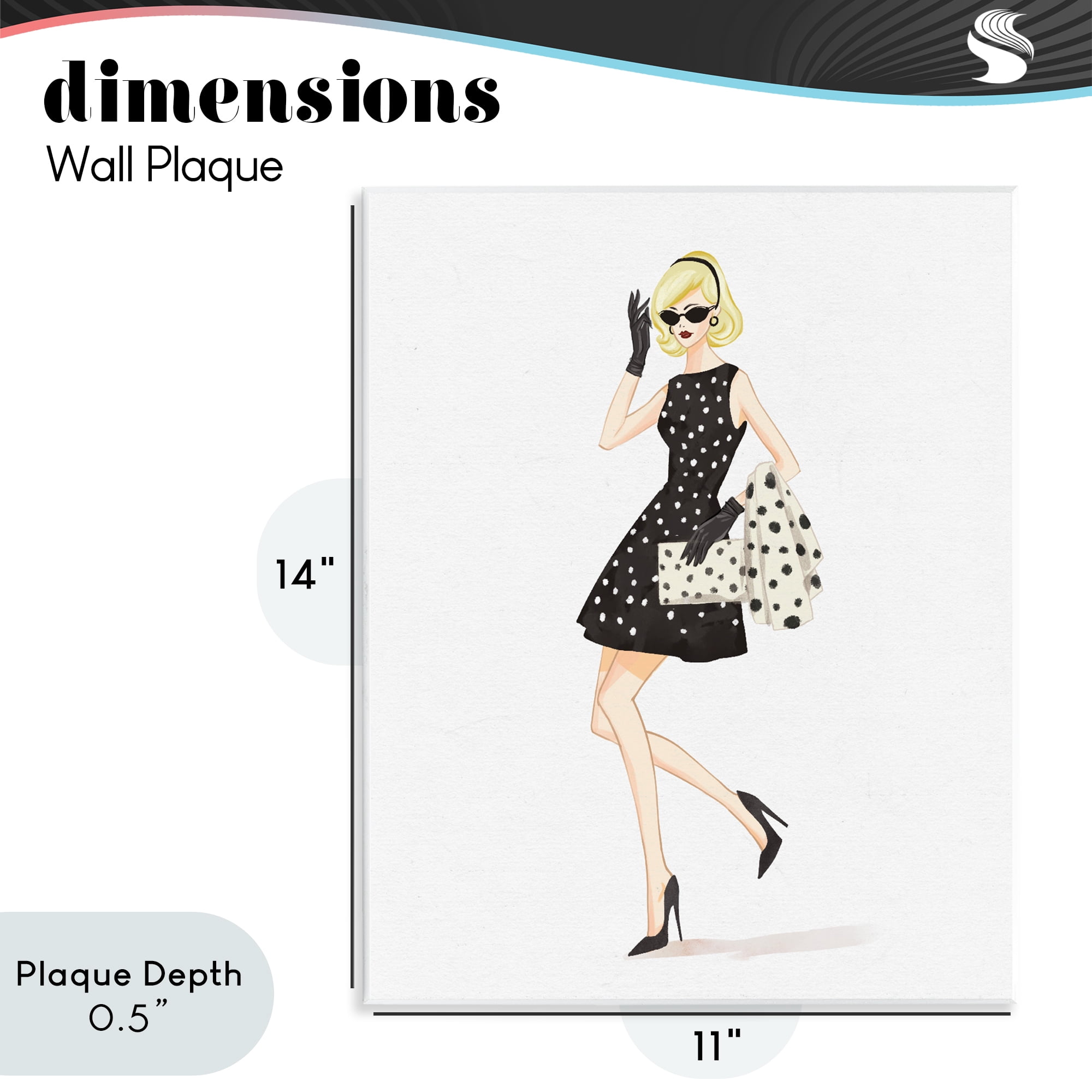 Stupell Industries Retro Trend Polka Dots Wall Plaque Art, design by Ziwei Li