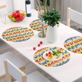 thumbnail image 6 of Ryvnso Colorful Geometry Round Plate Mats Dining Table Placemat Set of 4 for Holiday Decoration, 6 of 7