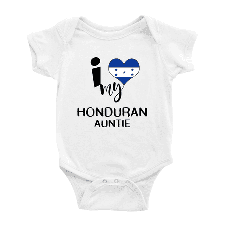 

I Heart My Honduran Auntie Honduras Love Flag Baby One-Pieces Baby Bodysuit (White 12-18 Months)