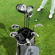 Costway Men's Complete Golf Clubs Package Set 10 Pieces Includes Alloy Driver Gray