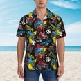 thumbnail image 2 of Disketp Hawaiian Shirts for Men,Monster Car Print Mens Casual Short Sleeve Button Down Shirts Beach Shirt, 2 of 7