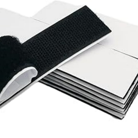 16 Sets 1x4 Inch Hook and Loop Strips with Adhesive - Double Sided Tape Heavy Duty for Wall Crafts - Sticky Back Fastener Mounting Tape for Home or Office Use,Indoor & Outdoor Use,Black