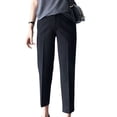 thumbnail image 3 of Pantalones de traje Mujer Primavera Estudiante Pantalón largo informal suelto recto, Negro, 3XL tholdsy AP001316-12B, 3 of 7