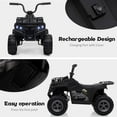 thumbnail image 3 of TROPOW 12V Ride On Toys for Boys,Kids Ride On ATV,4 Wheeler Electric Vehicle for Kids,Battery Powered Quad Toy Vehicle with Music,Horn,High Low Speeds,Led Lights,Electric Ride On Toy,Black, 3 of 7