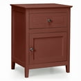 thumbnail image 1 of Costway Nightstand with Drawer Accent Side End Table Storage Cabinet Cherry, 1 of 10