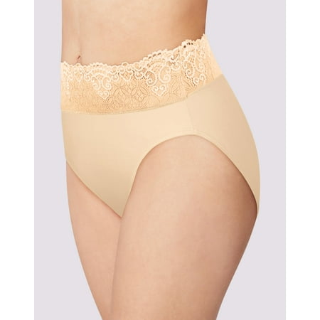 

Bali Passion for Comfort Hi-Cut Panty Soft Taupe Lace 8 Women s