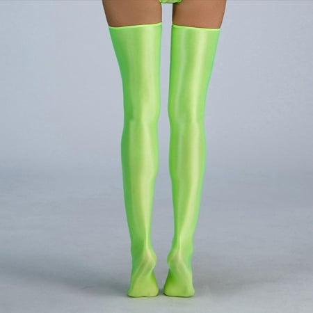 chengsi Sexy Ladies Oil Shiny Glossy High Sheer Stockings For Women Pantyhose Lingerie Over Knee Hosiery Tight Long Socks Stockings