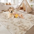 thumbnail image 4 of FairOnly 9'x12' Fluffy Area Rug Indoor Soft Fuzzy Shaggy Carpet Floor Rugs with Non-Slip Backing for Living Room Bedroom Home Decor, Light Coffee, 4 of 9