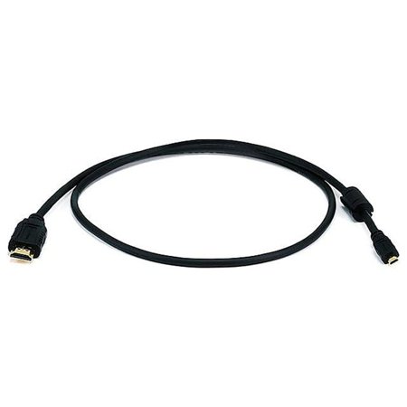 UPC: 0844660075561 | Monoprice 3  High Speed HDMI Micro Male to HDMI Male 34AWG Ethernet Cable With Ferrite Core Black