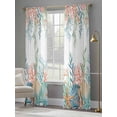 thumbnail image 4 of Marine Life Sheer Curtains 96 Inch Length 2 Panels for Living Room, Nautical Underwater Coral Shell Starfish Watercolor Voile Kitchen Curtain Set, Luxury Privacy Drapes Window Treatment for Bedroom, 4 of 7