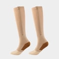 thumbnail image 2 of LYMAYTER Women and Men ompression Socks Open Toe Socks with Zip Graduated Support Socks S-2XL, 2 of 7