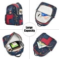 thumbnail image 5 of Quilted Backpack Fashion Backpack 11.41 * 6.1 * 14.17 Inch Women's Fashion Backpack Picnic Shopping Travel Out Sports backpack Christmas Blue Cartoon Bear, 5 of 7