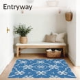thumbnail image 3 of ODIKA 2'x3' Machine Washable Non-Slip Area Rug, Snowflake Medallion Holiday Cushioned Floor High Traffic Rug, Blue, 652931, 3 of 7