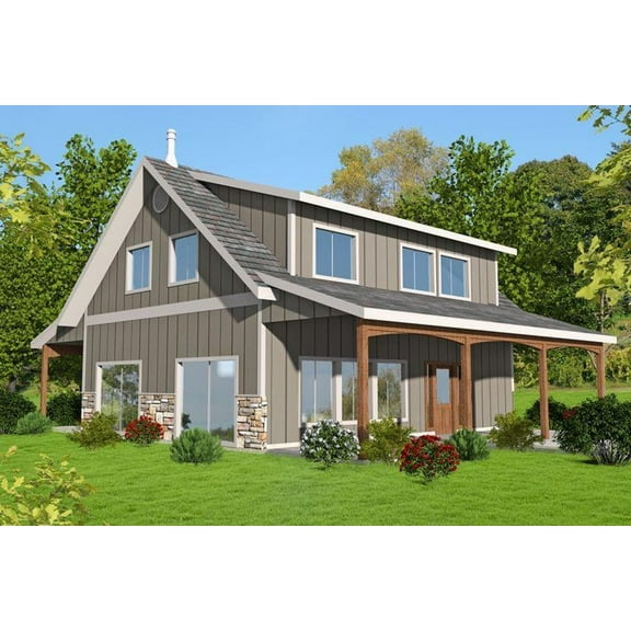 001-3376: Lakehouse Northwest 3 Bed, 2 Bath Luxury Home Plan, 1978 Sq Ft: Full Blueprints with License to Build by Home Plan Marketplace - Lesuto