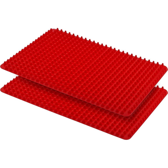 Baking with G&S Silicone Textured Baking Mats, Set of 2, Red, 15.9in x11.2in x 0.3in