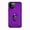 Purple, variant on Shockproof iPhone 15 Cover Built-in 360° Rotate Ring Stand Phone Cover Case with Tempered Glass Screen for iPhone 15 6.1", Black