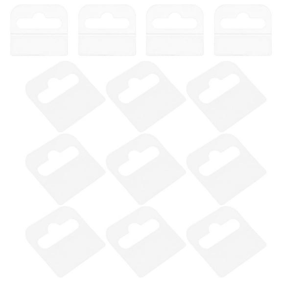HEMOTON 100Pcs Clear Self Adhesive Hanging Tabs with Slot Hole Plastic for Retail Display Hooks