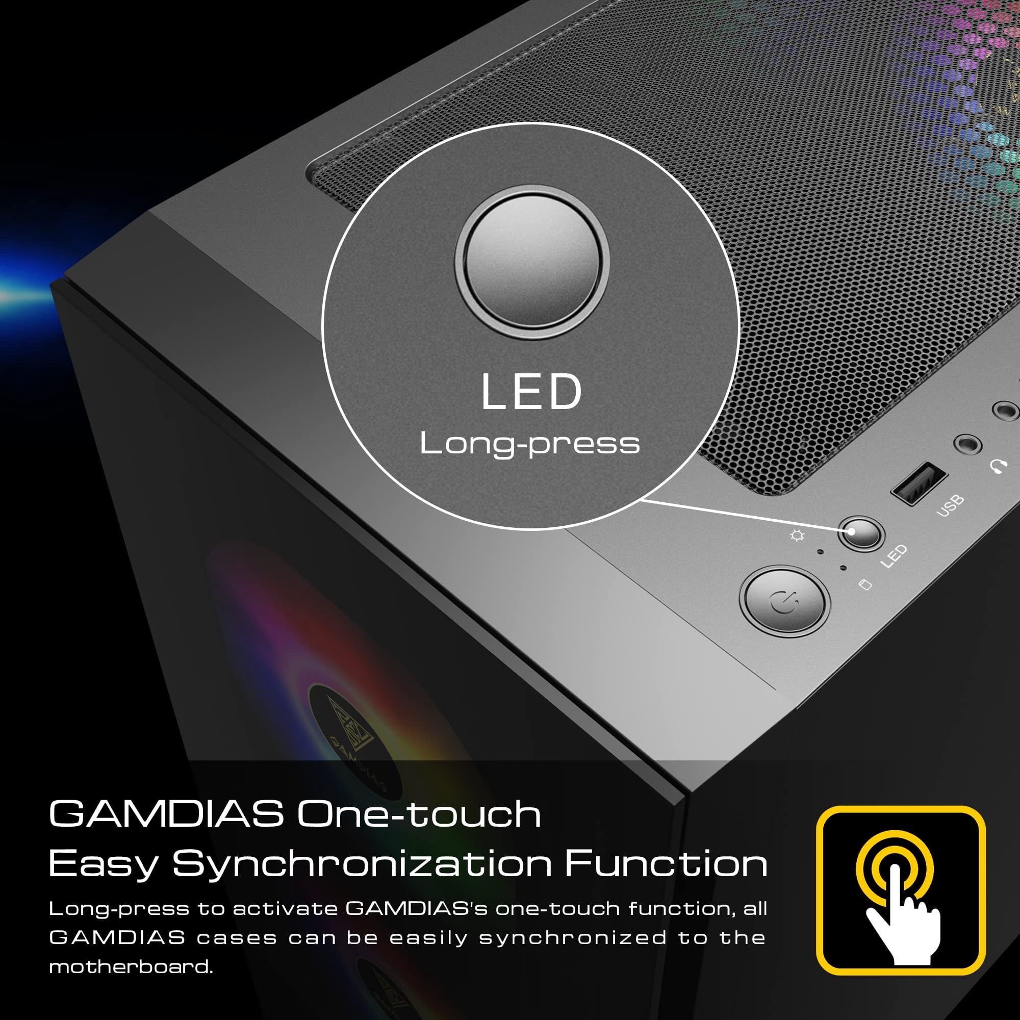 TALOS E3, ATX PC Case, Black Gaming Case with 3 Built-in 120mm ARGB Fans, Tempered Glass Panels by Gamdias