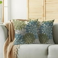 thumbnail image 2 of Blue Green Grey Gray Pillow Covers 16X16 Inch Set of 2, Modern Dahlia Floral Print Decorative Throw Pillow Covers Outdoor Farmhouse Cushion Case for Home Couch Sofa Bed Decoration, 2 of 5
