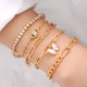 thumbnail image 1 of Conjunto De Pulsera Con Colgante De Mariposa Blanca Brillante Rhineston Geométrico Accesorios De Joyería Regalos, 1 of 4