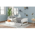 thumbnail image 5 of Harper & Bright Designs Twin Size Platform Bed Wooden Daybed with Two Drawers.Twin Size Captain’s Bed Frame, No Spring Box Needed, Easy Assembly, for Boys Girls Adults, White, 5 of 11