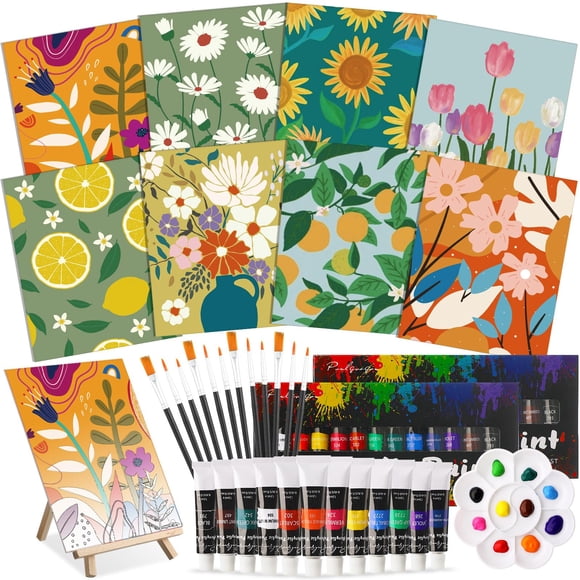 Kit de Arte y Manualidades Cholemy Juego de Pintura Acrílica 8"x10" 36 Piezas