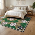 thumbnail image 3 of ODIKA Field Large Interlocking Motif Crossed Bats Stitching Soccer for Dining Room, Under Table, Office, Non-Slip Chair-Friendly Floor, 3 of 7