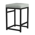 thumbnail image 6 of HomePop 24" Indoor Square Backless Metal Upholstered Counter Stool, Light Gray, 6 of 10