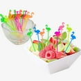 thumbnail image 3 of 50Pcs Party Supplies Flamingo Fruit Fork Mini Pick Buffet Cupcake Fruit Fork Cake Dessert Salad Sticks Cocktail Toothpick Skewer, 3 of 8