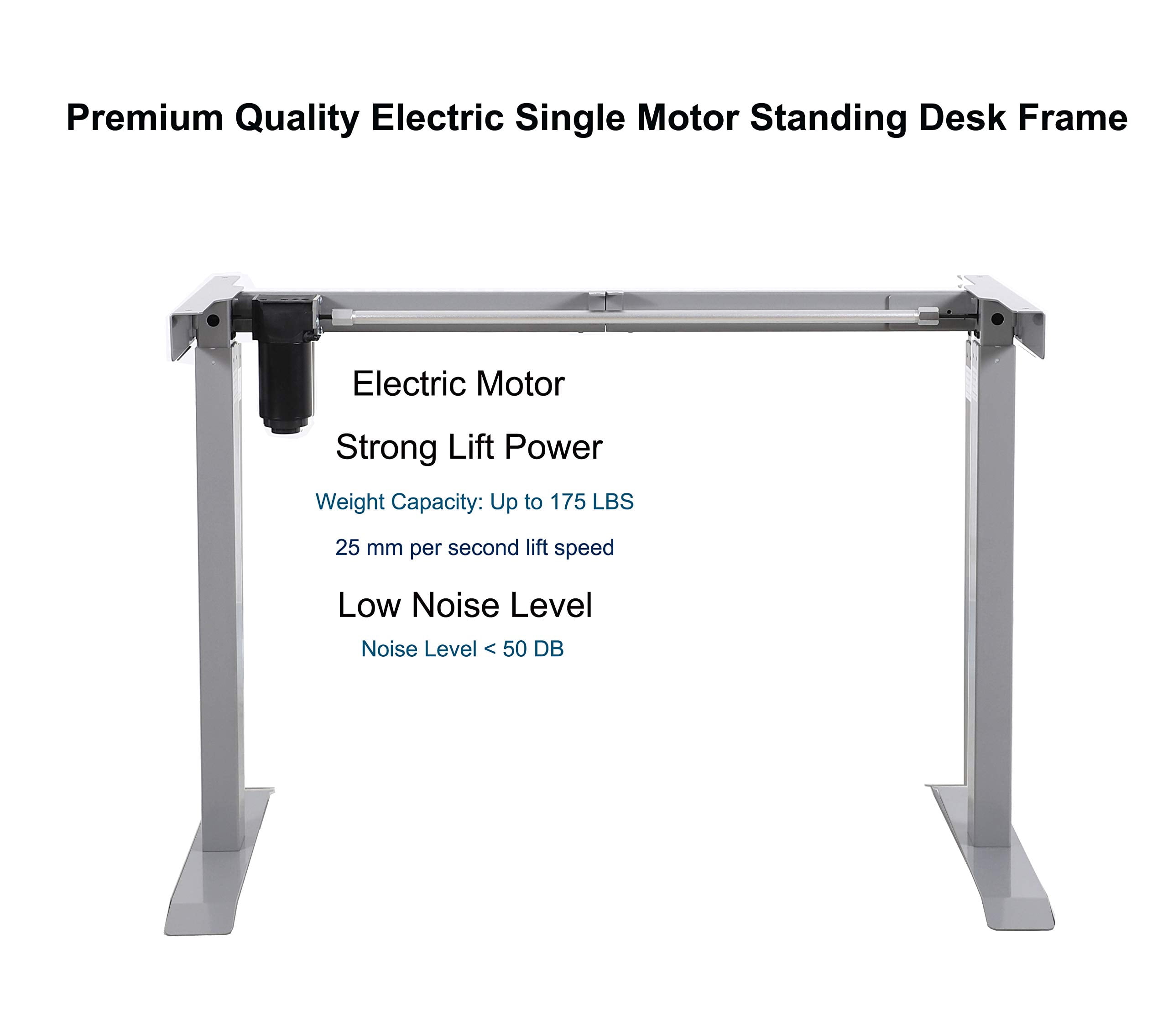 UNICOO® Height Adjustable Electric Standing Desk, 47.24 x 23.62 Inches Stand up Table, Sit Stand Home Office Desk with One Piece Tabletop (NTESMF01-G + 48 in Antique Oak TOP)