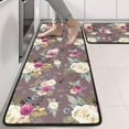 thumbnail image 2 of Kitchen Rugs Sets Of 2,Pioneer Flower Floral Print Pattern Anti Fatigue Kitchen Mat Rugs Non Slip Washable,Decorative Kitchen Floor Mats for Kitchen,Sink,Laundry,17"x47"+17"x47", 2 of 5