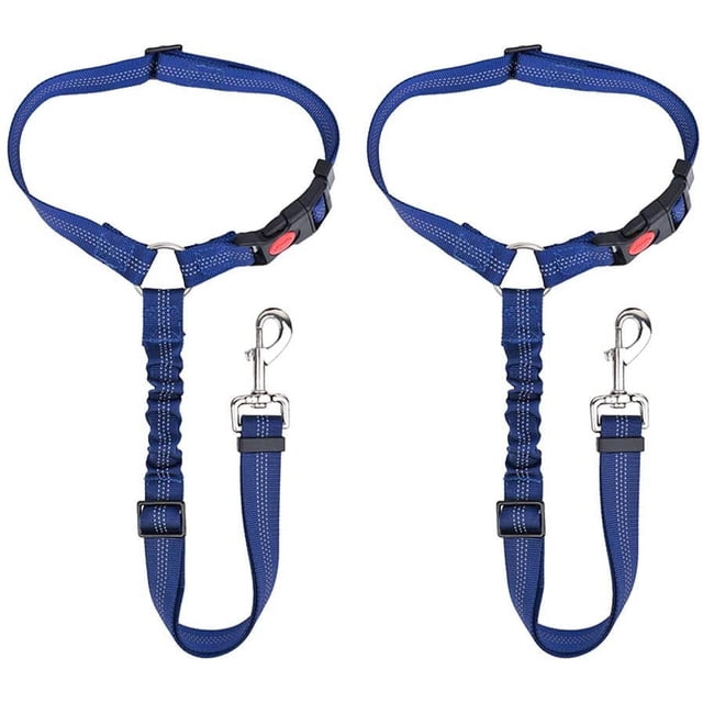 2Pcs Headrest Dog Car Seat Belt Adjustable Durable Safety Harness Restraint
