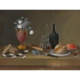 thumbnail image 3 of Johann Rudolff Feyerabend 18x15 Black Modern Framed Museum Art Print Titled - Still Life of Dominos, a Vase of Flowers, Bottles, Fruit and Other Objects, 3 of 5