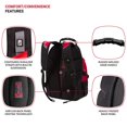 thumbnail image 2 of SwissGear 1900 Scansmart TSA 17-Inch Laptop Backpack, Black/Red, 2 of 6