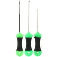 thumbnail image 1 of Señuelo de pesca de carpa de acero inoxidable, 3 uds., aguja de plástico, mango redondo verde y negro, 1 of 14