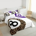 thumbnail image 3 of Homewish Leopard Cheetah Print Bedding Comforter Set,Billiards Ball Game Twin Comforter Sets,Purple Brown White Bedding Set Ultra Soft Home Decor Reversible,2-Piece, 3 of 8